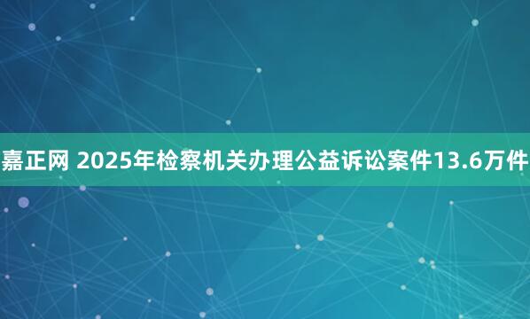 嘉正网 2025年检察机关办理公益诉讼案件13.6万件